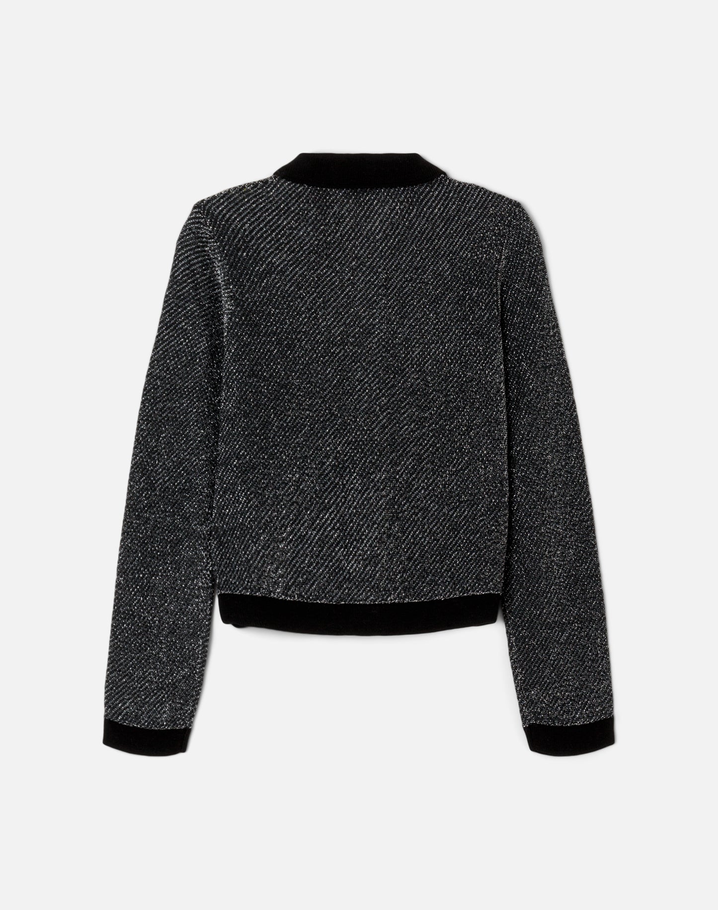 Lurex Polo Cardigan