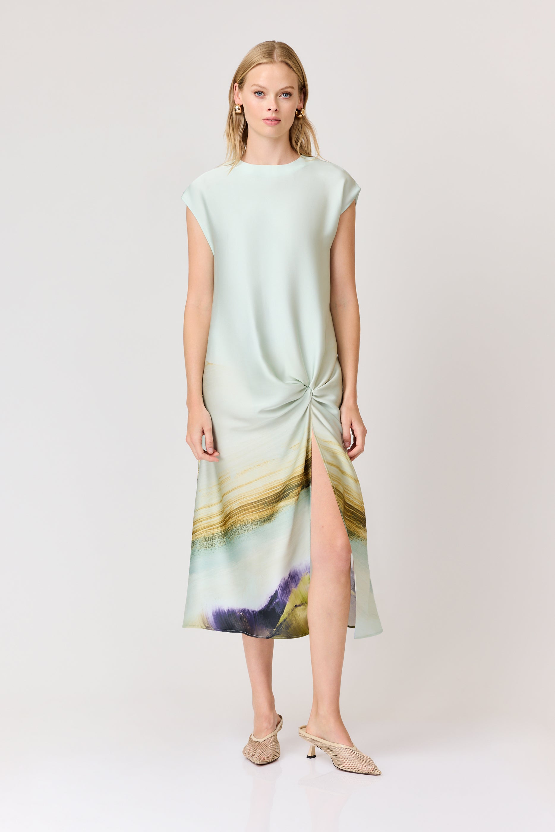 willow pleated midi dress Staud, Willow Dress in Tulip, Size 10